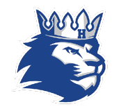 A blue and red logo of a lion. Description generated by AI