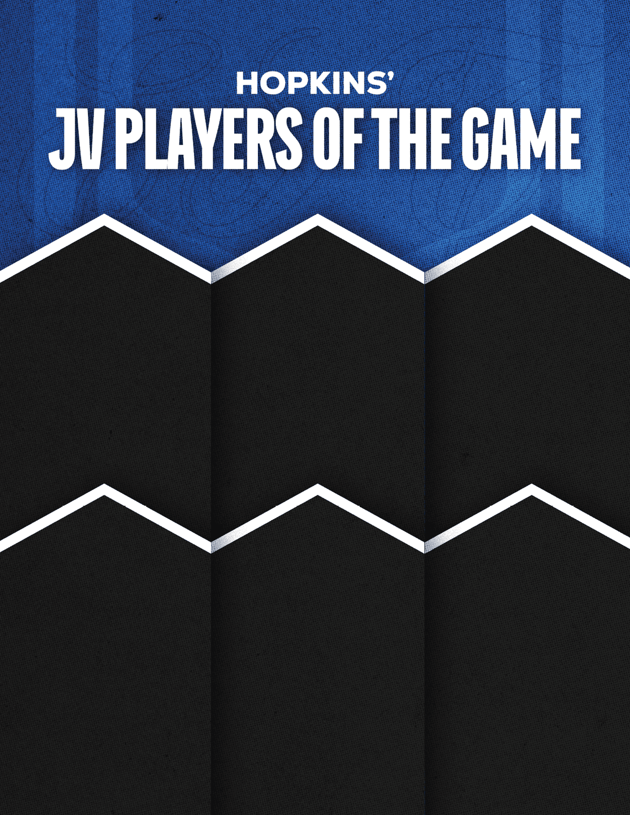 A red and blue poster with a white border. Description generated by AI
