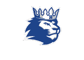 A blue and red logo of a cat with its mouth open. Description generated by AI