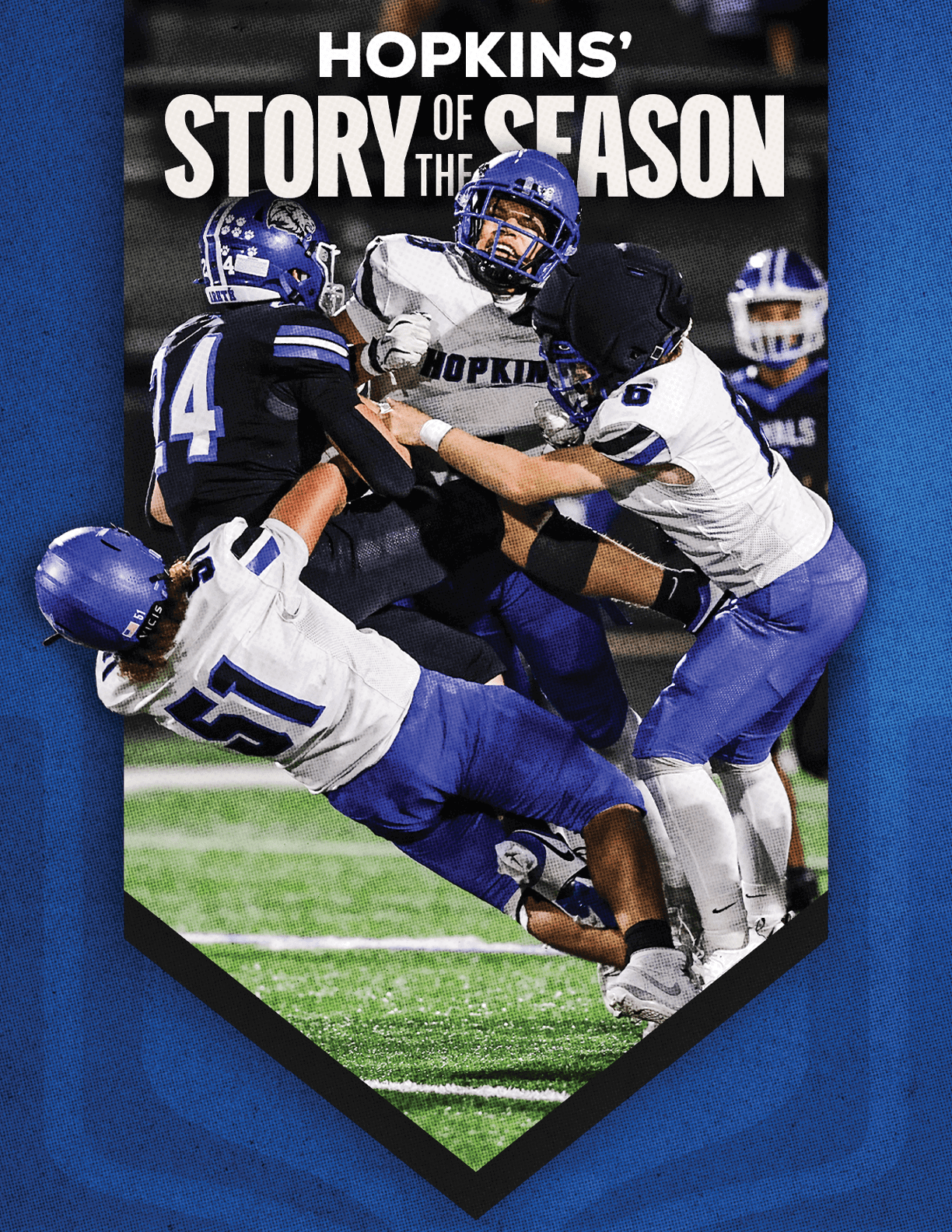 A group of football players huddled together. Description generated by AI