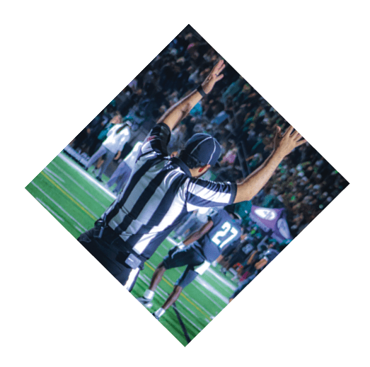 A football player wearing a black jersey with the number 16 on it is holding a football. AI generated content