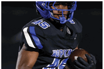 A young man wearing a white jersey with the number 10 on it. Description generated by AI