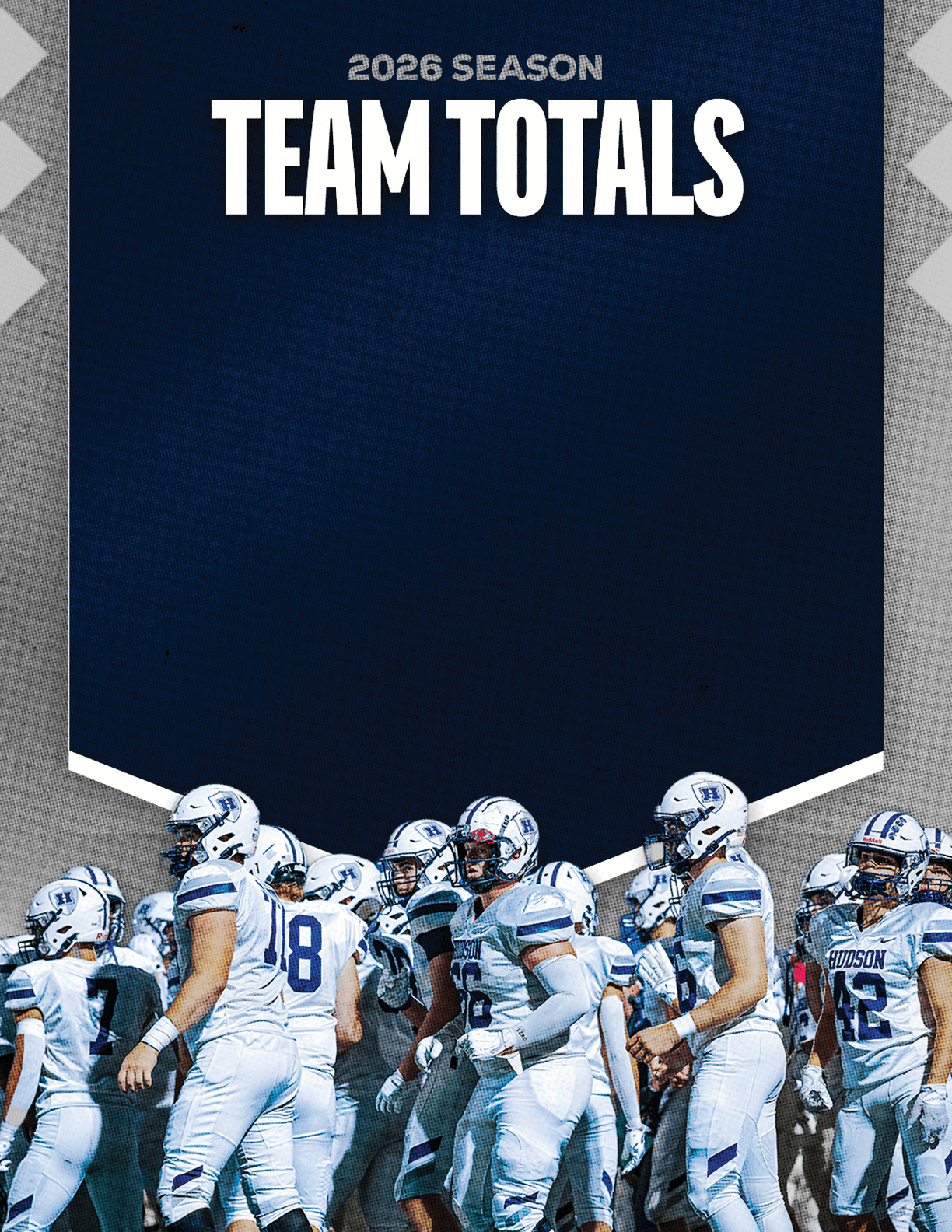 A group of football players standing on the field. Description generated by AI