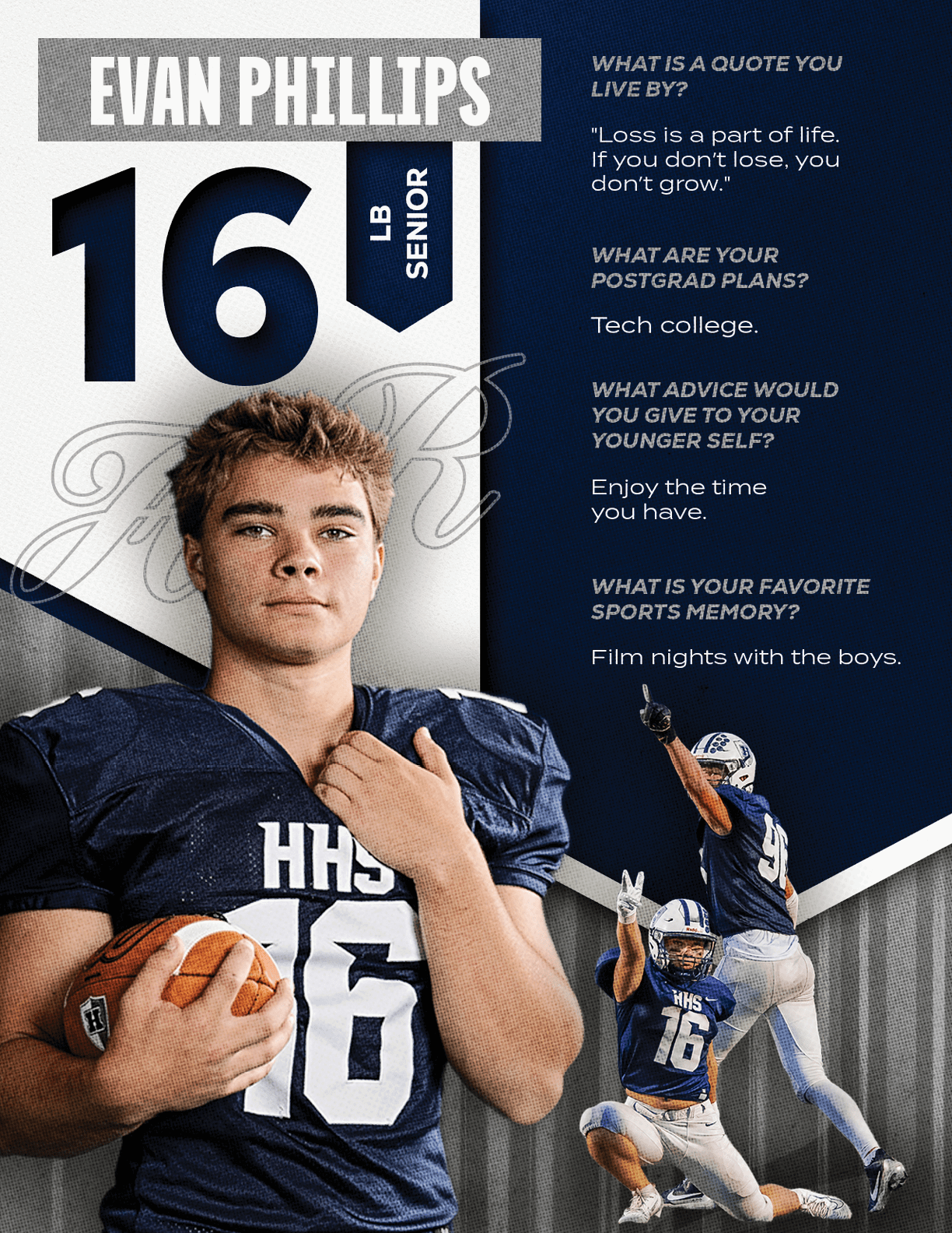 A football player wearing a blue and red jersey with the number 15 on the back. Description generated by AI