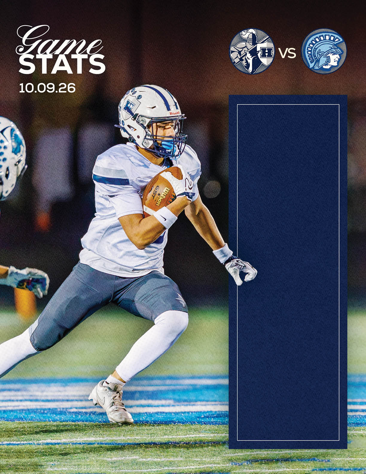 A football player is kicking a football. Description generated by AI