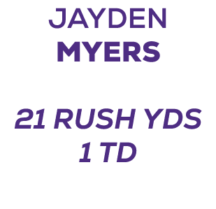 jayden MYERS 21 rush yds 1 td