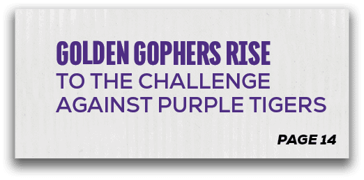 page 14,golden gophers rise to the Challenge Against Purple Tiger