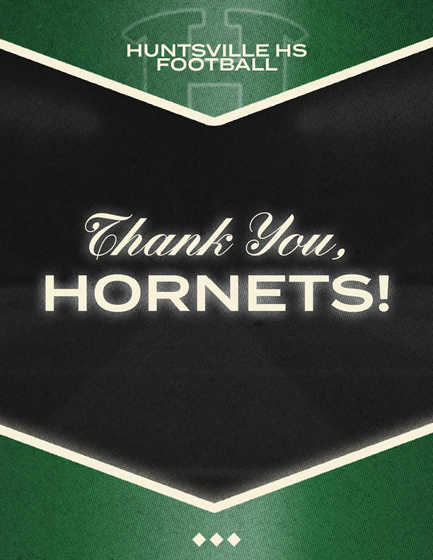 A green and gold sign that says Thank You Golden Eagles. Description generated by AI