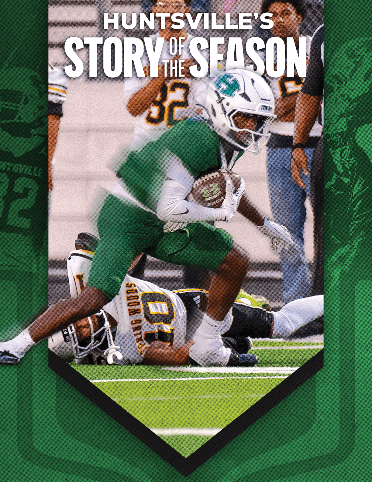 A group of football players huddled together. Description generated by AI