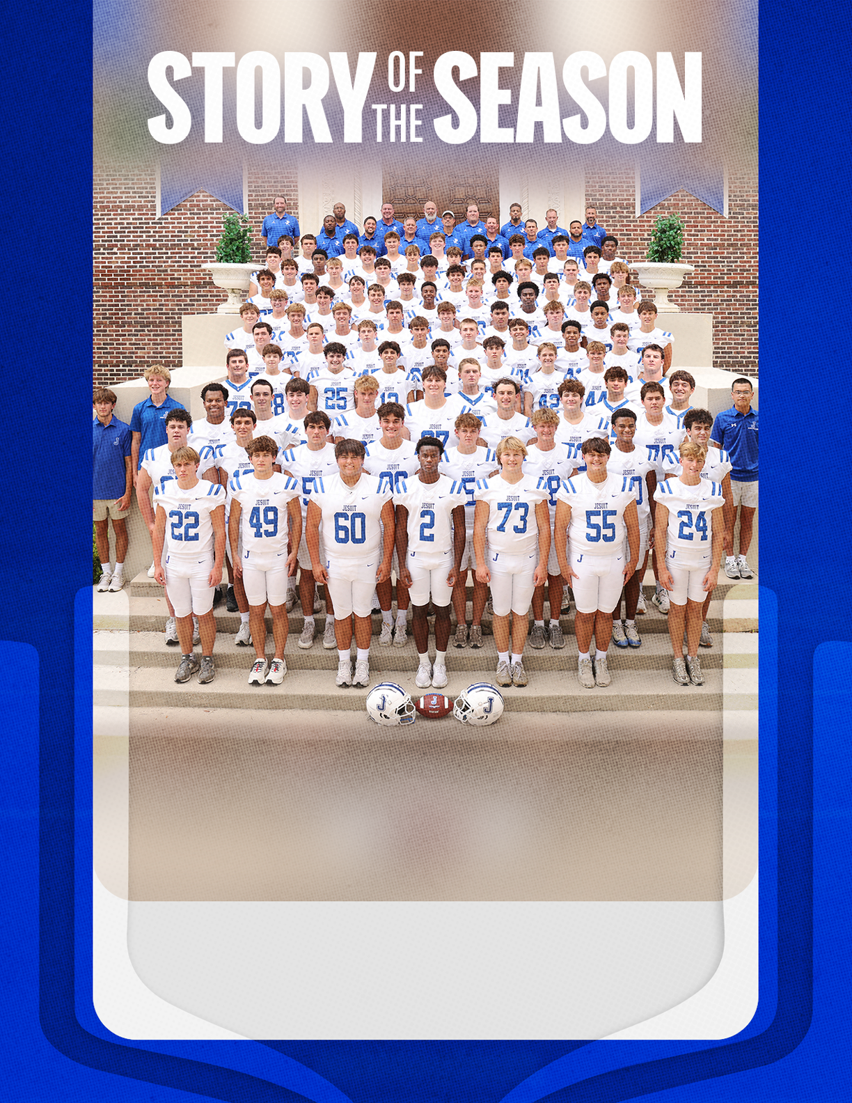 A group of football players huddled together. Description generated by AI