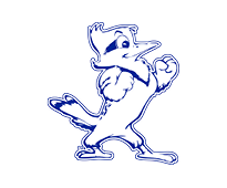 A blue and red logo of a lion. Description generated by AI