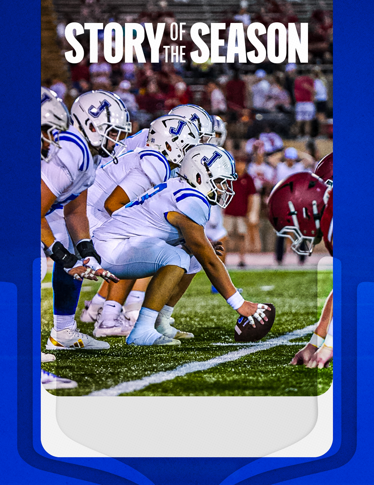 A group of football players huddled together. Description generated by AI