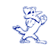 A blue and red logo of a lion. Description generated by AI