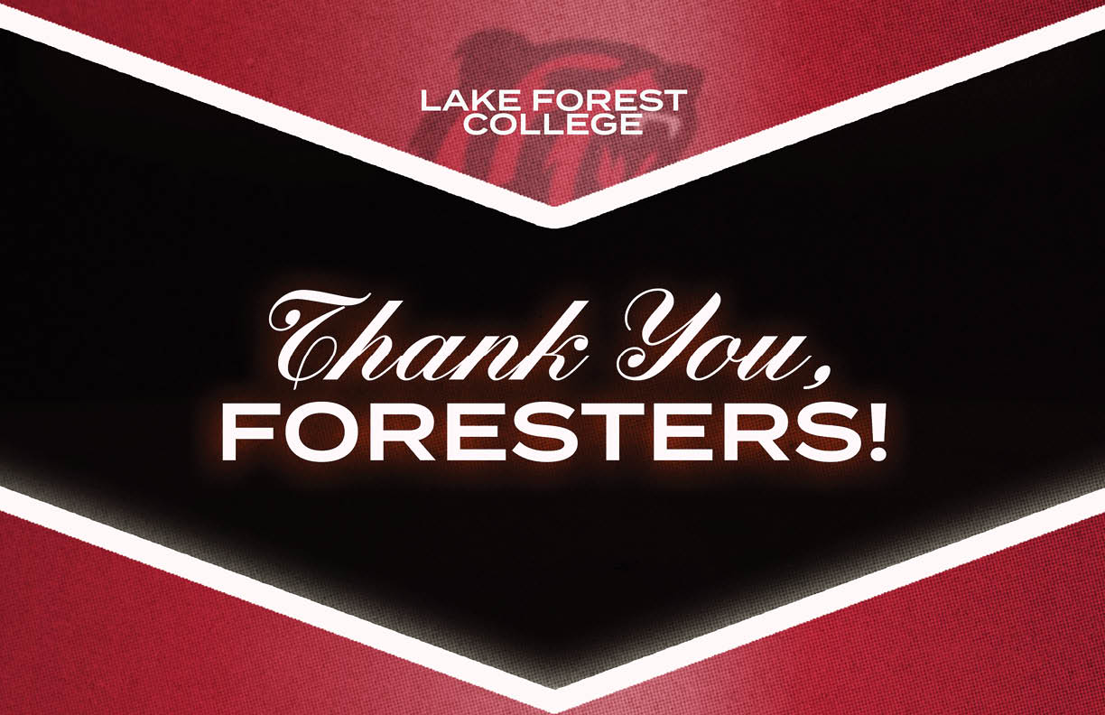 A red and black sign that says “Thank You, Foresters!" Description generated by AI