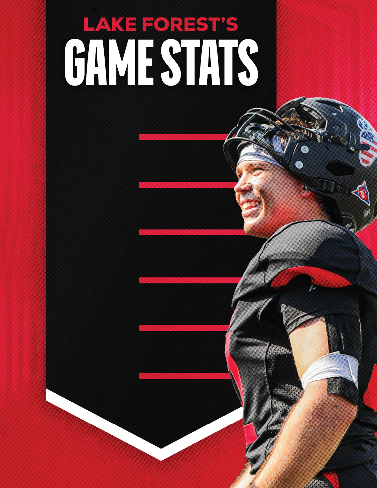 A football player wearing a helmet and a black jersey. Description generated by AI