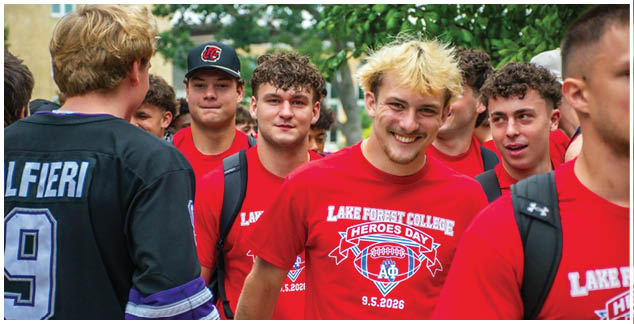 A group of people wearing red shirts. Description generated by AI