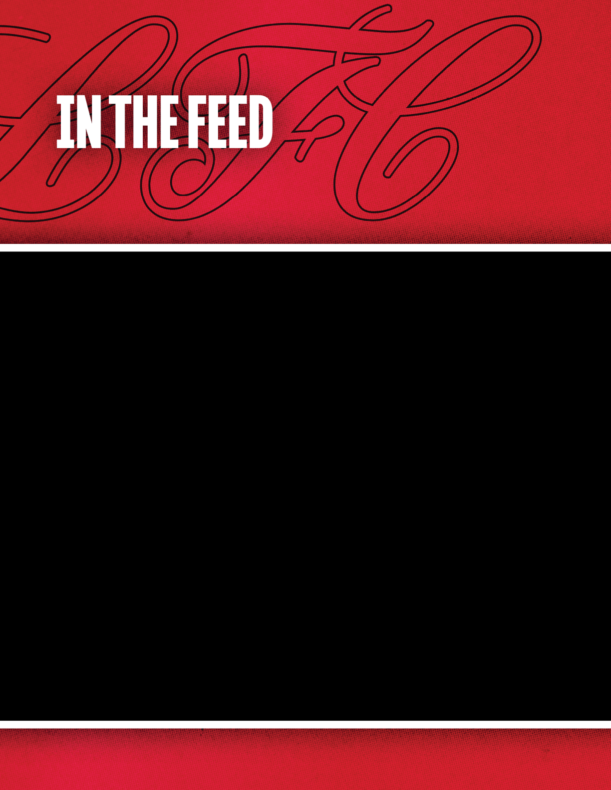A black and red sign with the words “In the feed" written on it. Description generated by AI