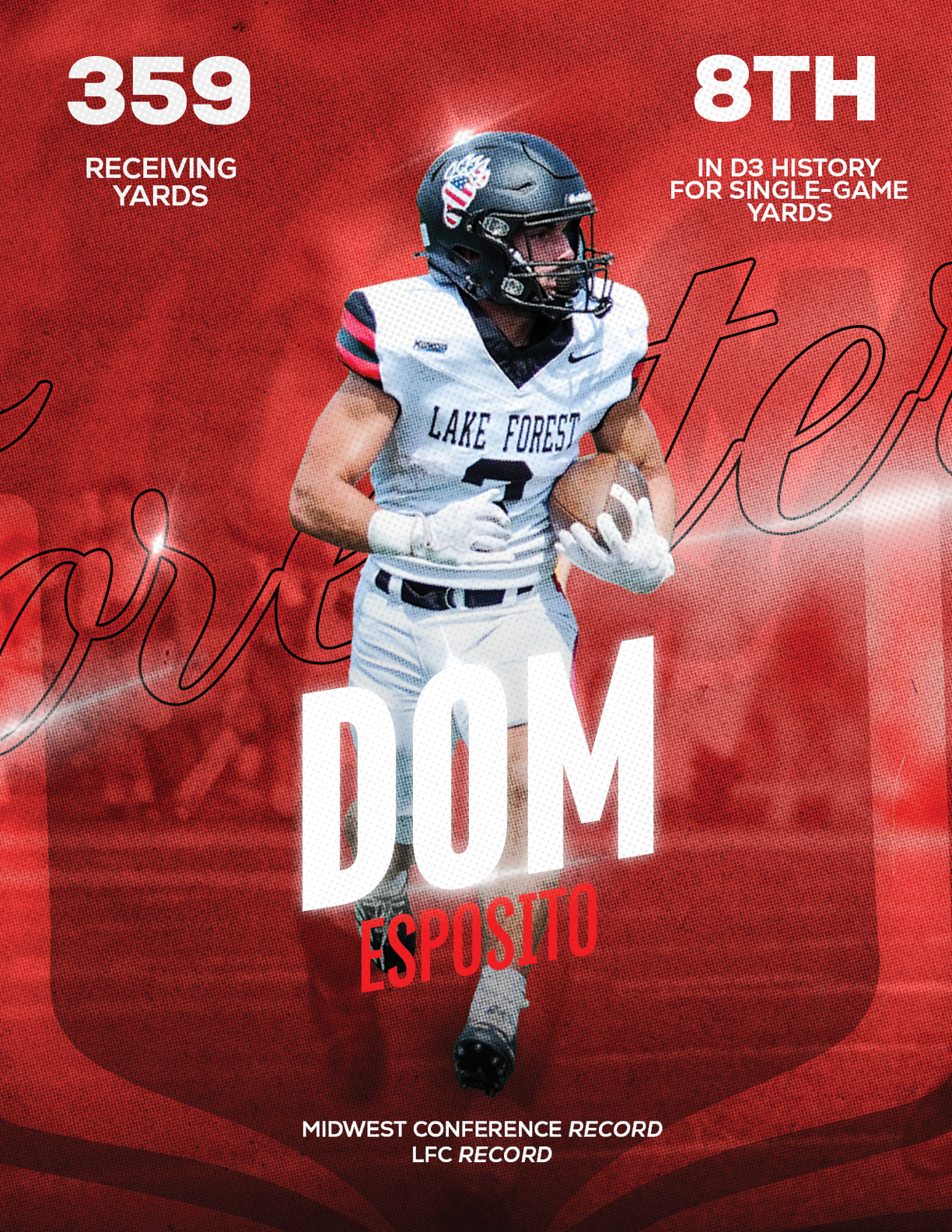 A football player named Dom Esposito. Description generated by AI