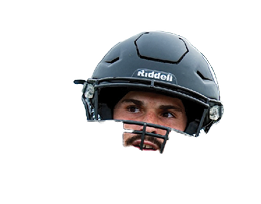 A black helmet with a white logo on it. Description generated by AI