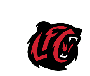 A black and red logo with a bear's head. Description generated by AI