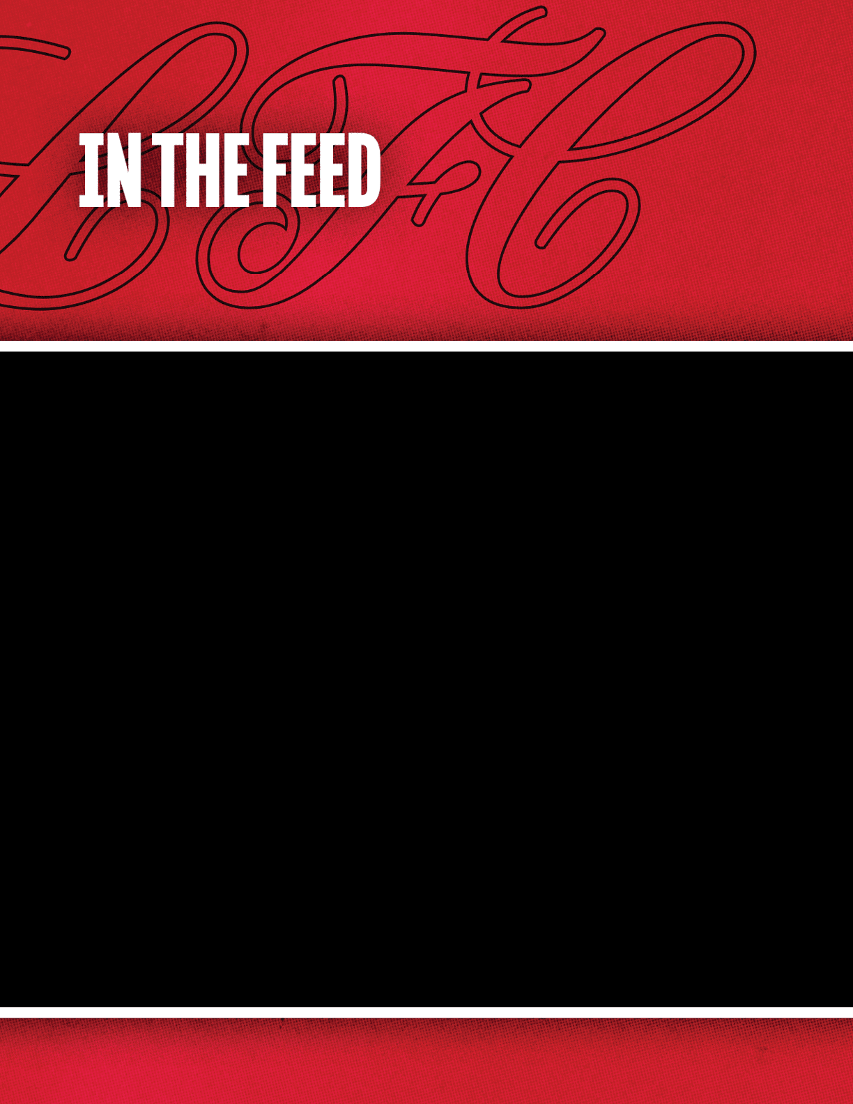 A black and red sign with the words “In the feed" written on it. Description generated by AI