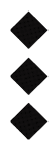 Three black diamond shapes stacked vertically on a white background. Description generated by AI
