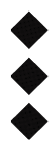 Three black diamond shapes stacked vertically on a white background. Description generated by AI