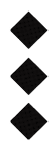 Three black diamond shapes stacked vertically on a white background. Description generated by AI