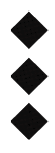 Three black diamond shapes stacked vertically on a white background. Description generated by AI