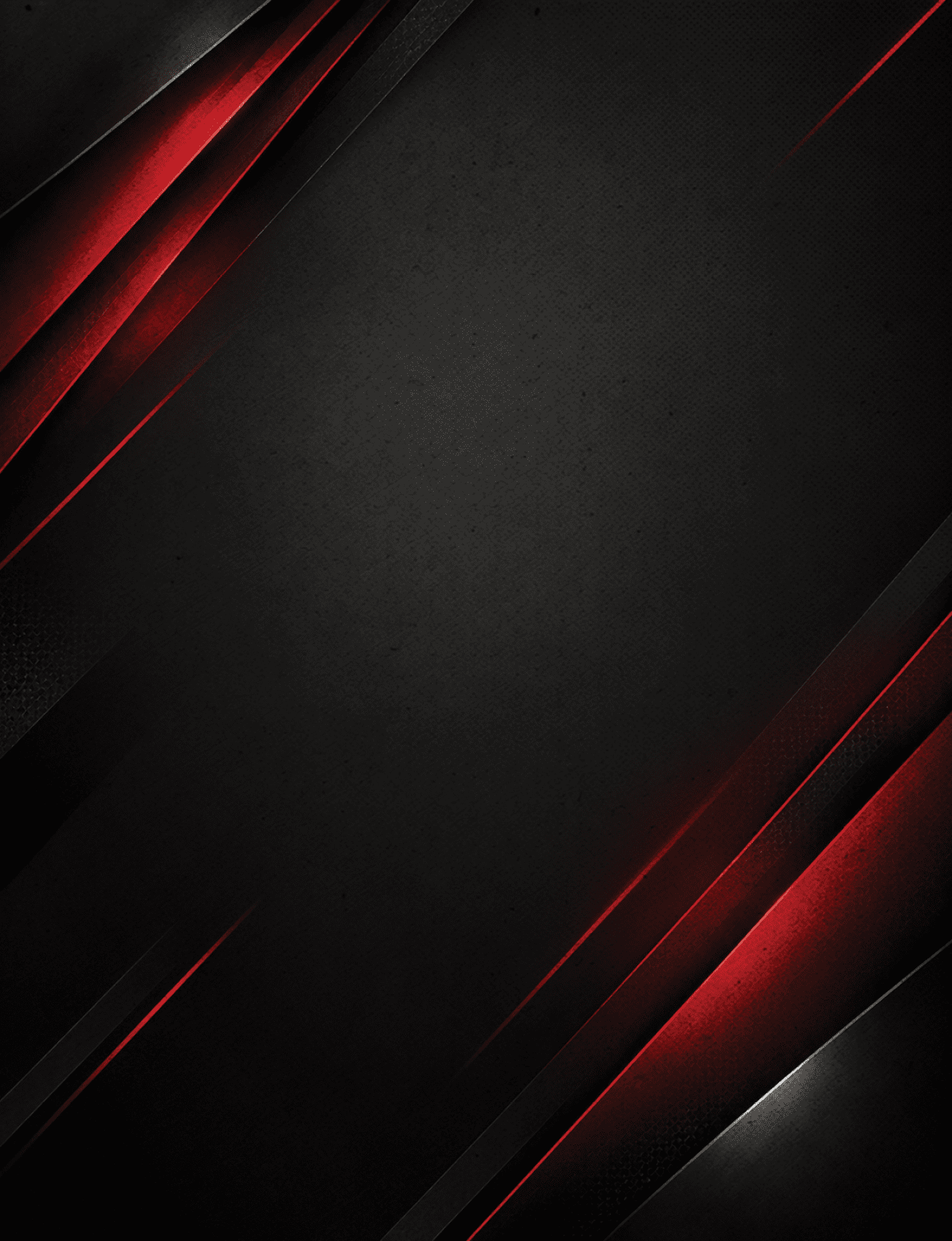 Dark textured background with diagonal layered black and red metallic stripes creating a sleek, modern abstract design. Description generated by AI