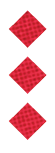 Three black diamond shapes stacked vertically on a white background. Description generated by AI