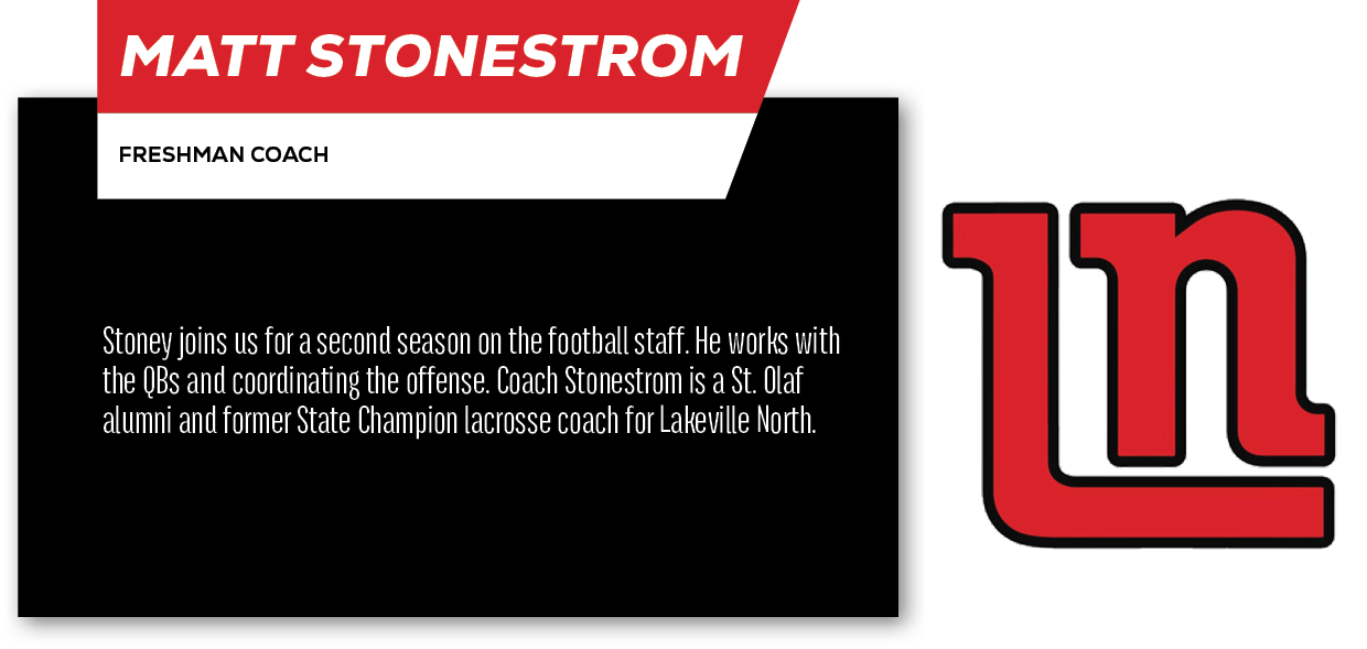 Matt Stonestrom,freshman coach,Stoney joins us for a second season on the football staff. He works with the QBs and c...