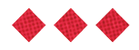 Three red diamonds arranged vertically on a white background. Description generated by AI