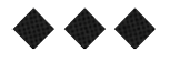 Three black diamond shapes arranged horizontally on a white background. Description generated by AI