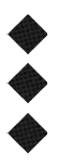 Three black diamond shapes arranged vertically on a white background. Description generated by AI