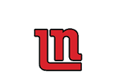 A stylized red lowercase letter “n" connected to a red horizontal and vertical line forming an abstract geometric shape with a black outline. Description generated by AI