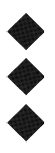 Three black diamond shapes arranged vertically on a white background. Description generated by AI
