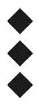 Three black diamond shapes stacked vertically on a white background. Description generated by AI