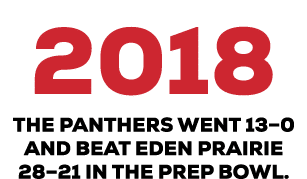 2018 the Panthers went 13–0 and beat Eden Prairie 28–21 in the Prep Bowl.