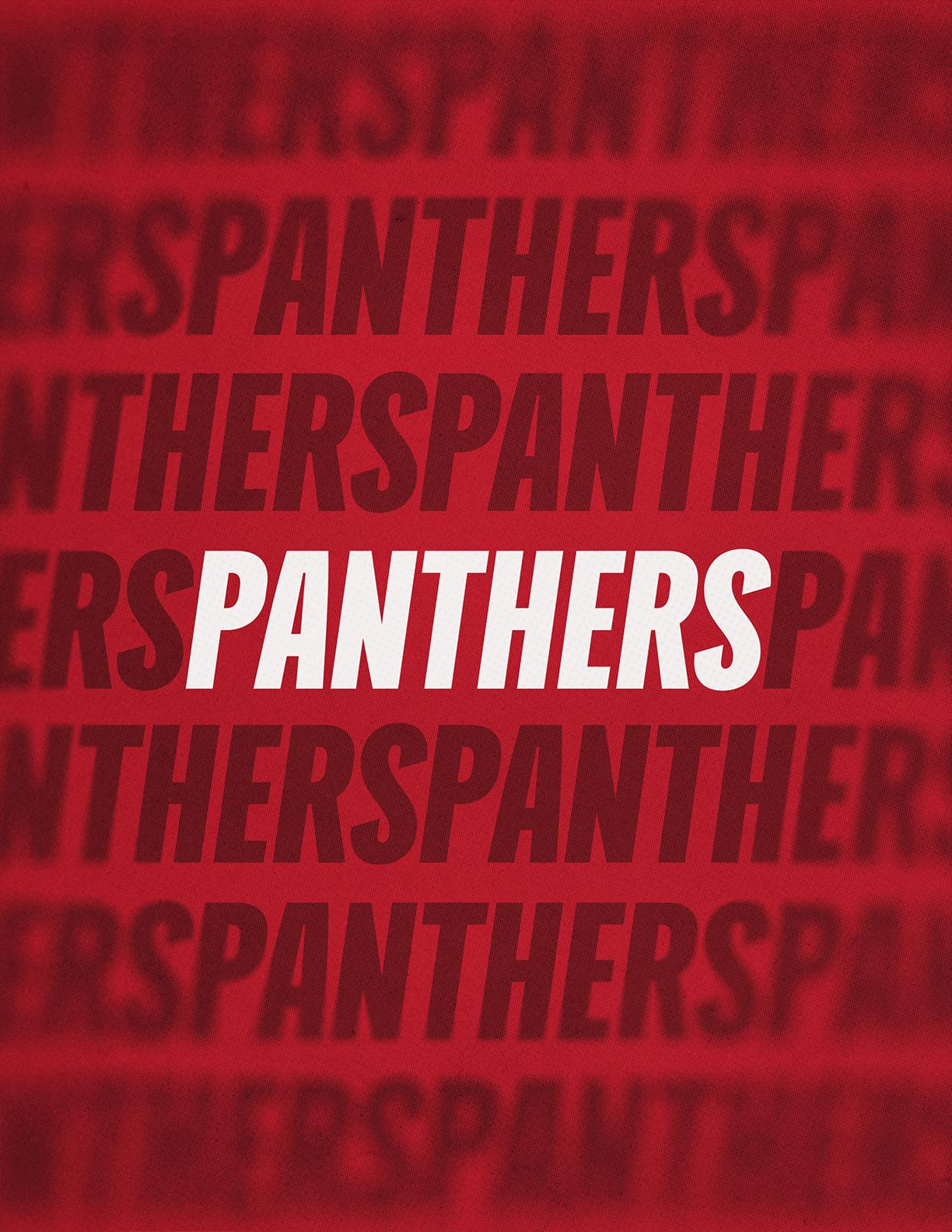An illustrated person wearing a black football uniform with red and white stripes and the word Panthers is running while holding a football. Description generated by AI