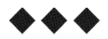 Three black diamond shapes with a subtle grid pattern are evenly spaced on a white background. Description generated by AI