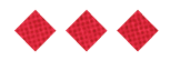 Three red diamonds arranged vertically on a white background. Description generated by AI