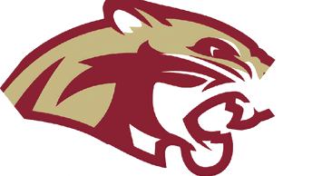 A stylized maroon and gold graphic of a roaring wildcat head facing right. Description generated by AI