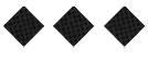 Three red diamond shapes with a subtle checkered pattern are evenly spaced on a white background. Description generated by AI