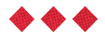Three red diamonds arranged vertically on a white background. Description generated by AI