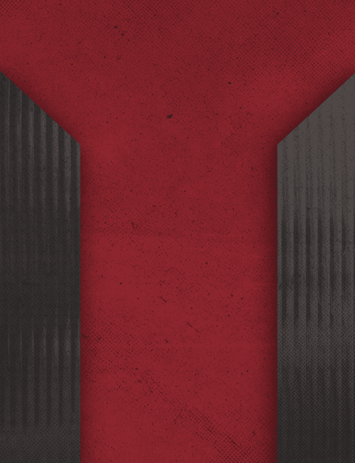 Three black and red buildings. Description generated by AI