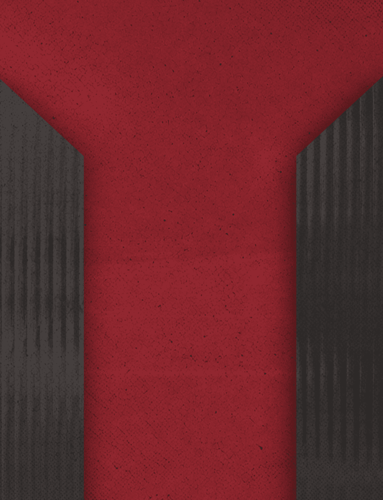 Three black and red buildings. Description generated by AI