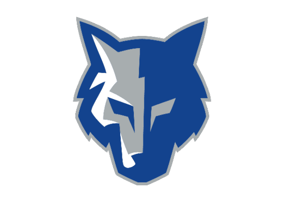A blue and red logo of a cat with its mouth open. Description generated by AI