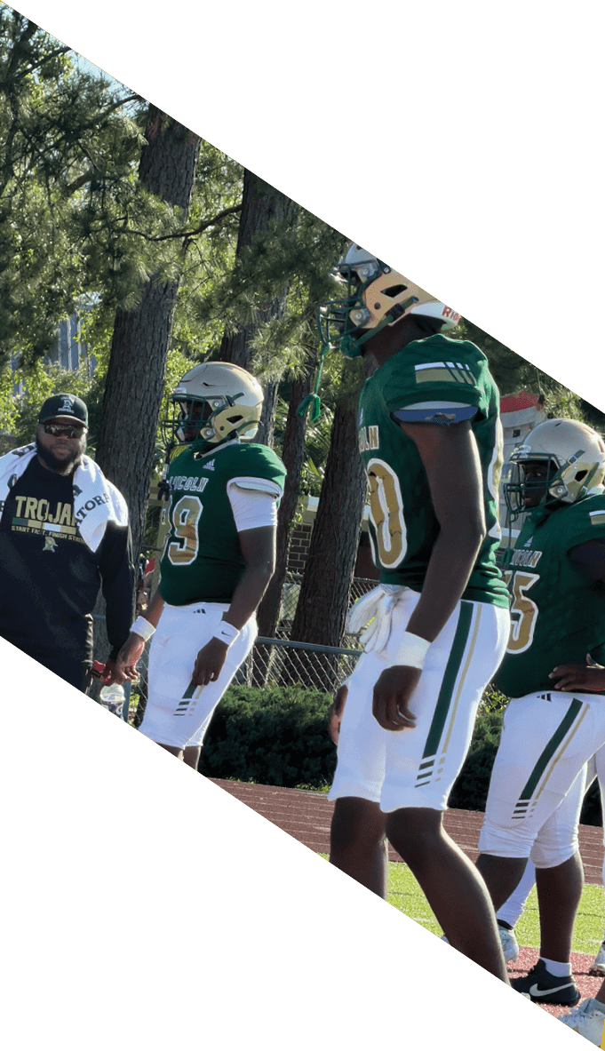 A football team is gathered around a coach, listening to his instructions. AI generated content