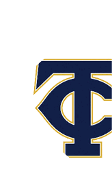 A stylized navy blue and gold letter K with sharp angles and a bold outline on a white background. Description generated by AI